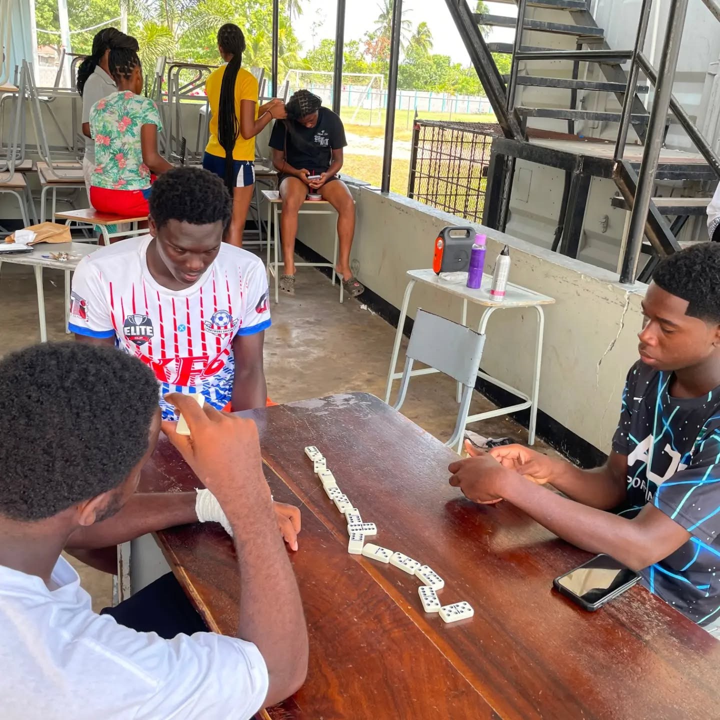Students participating in an activity at Denbigh High School