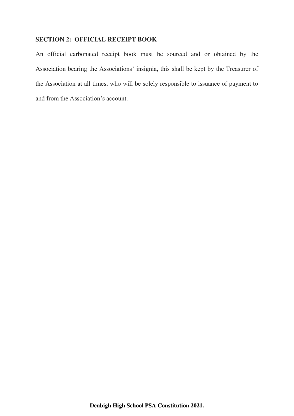 Denbigh High School PSA Constitution page 27