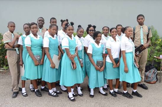 Denbigh High School students wearing the school uniform
